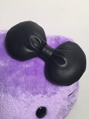 Custom Replacement Bow Hello Kitty Build a Bear Black Faux Leather